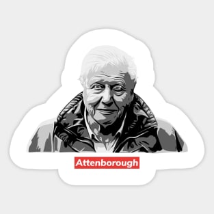 Sir David Attenborough / Supr3me Sticker
